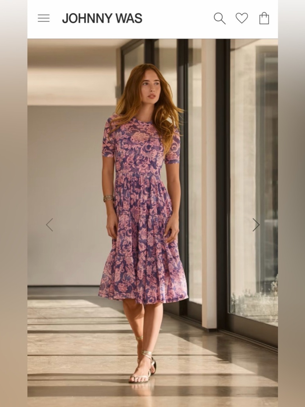Johnny Was FLORENTINA MESH TIERED DRESS Small